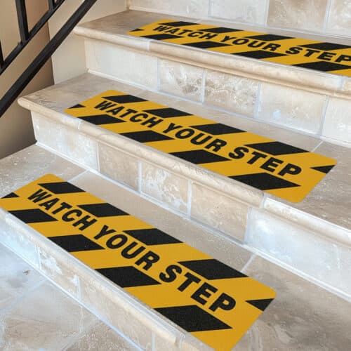 Anti Slip Stair Treads on Slippery Staircase by Slip No More